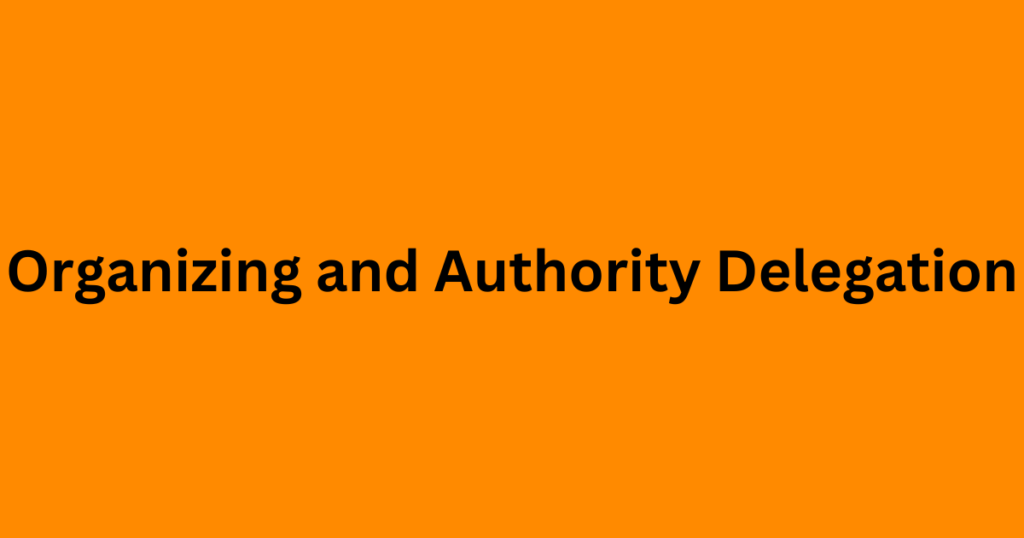 Organizing and Delegation of Authority: Accountability, Responsibility, Questions